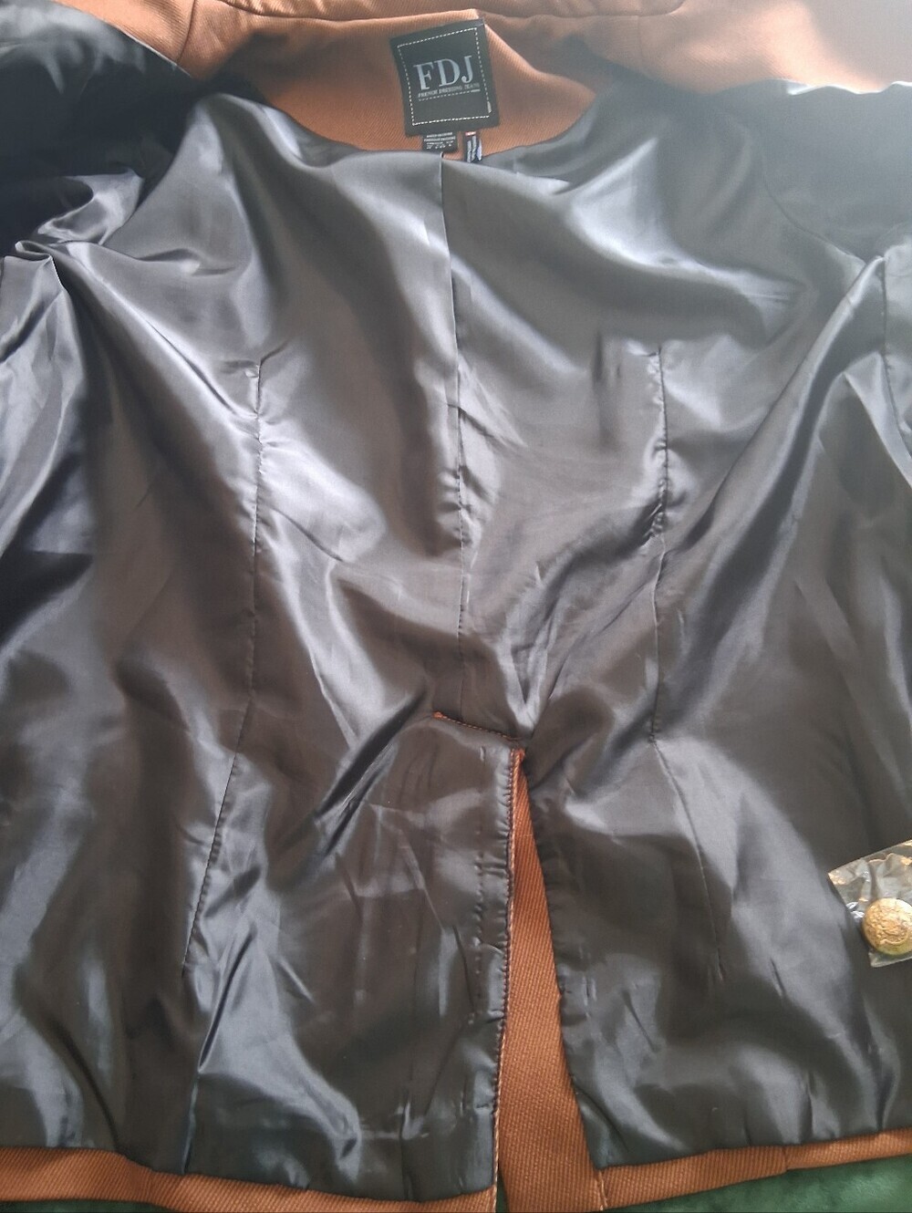 FDJ French Dressing Jeans Mixed Media Blazer in Espresso Size S - Picture 11 of 13
